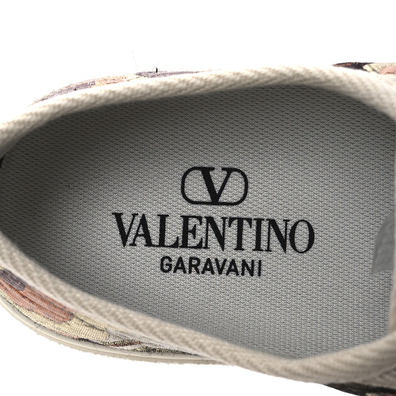 Valentino Garavani Metallic Jacquard Apres L'hiver Womens Bay By Bay Sneakers 38.5 Ivory 9 of 11