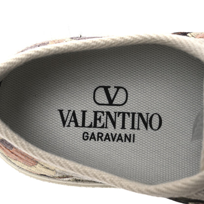 Valentino Garavani Metallic Jacquard Apres L'hiver Womens Bay By Bay Sneakers 38.5 Ivory 9 of 11