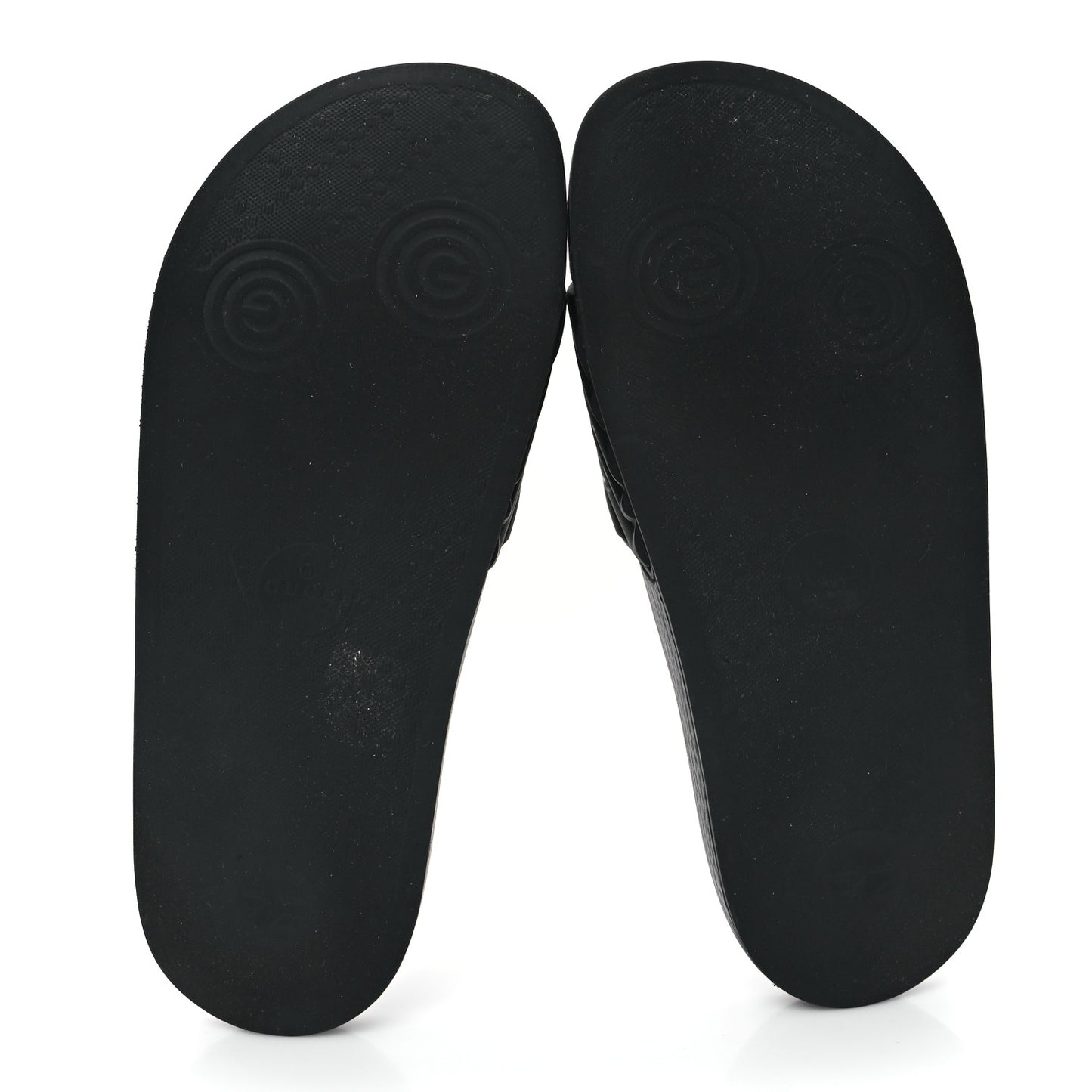 Rubber Matelasse Womens Slide Sandals 39 Black