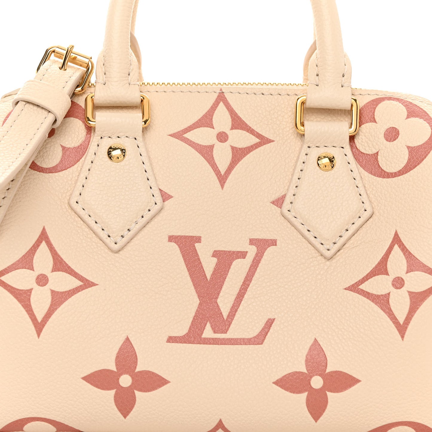 LOUIS VUITTON Empreinte Monogram Giant Speedy Bandouliere 20 Creme Rose Trianon