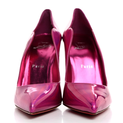 Christian Louboutin Metallic Patent Psychic Hot Chick 100 Pumps 37.5 Fuxia 2 of 8