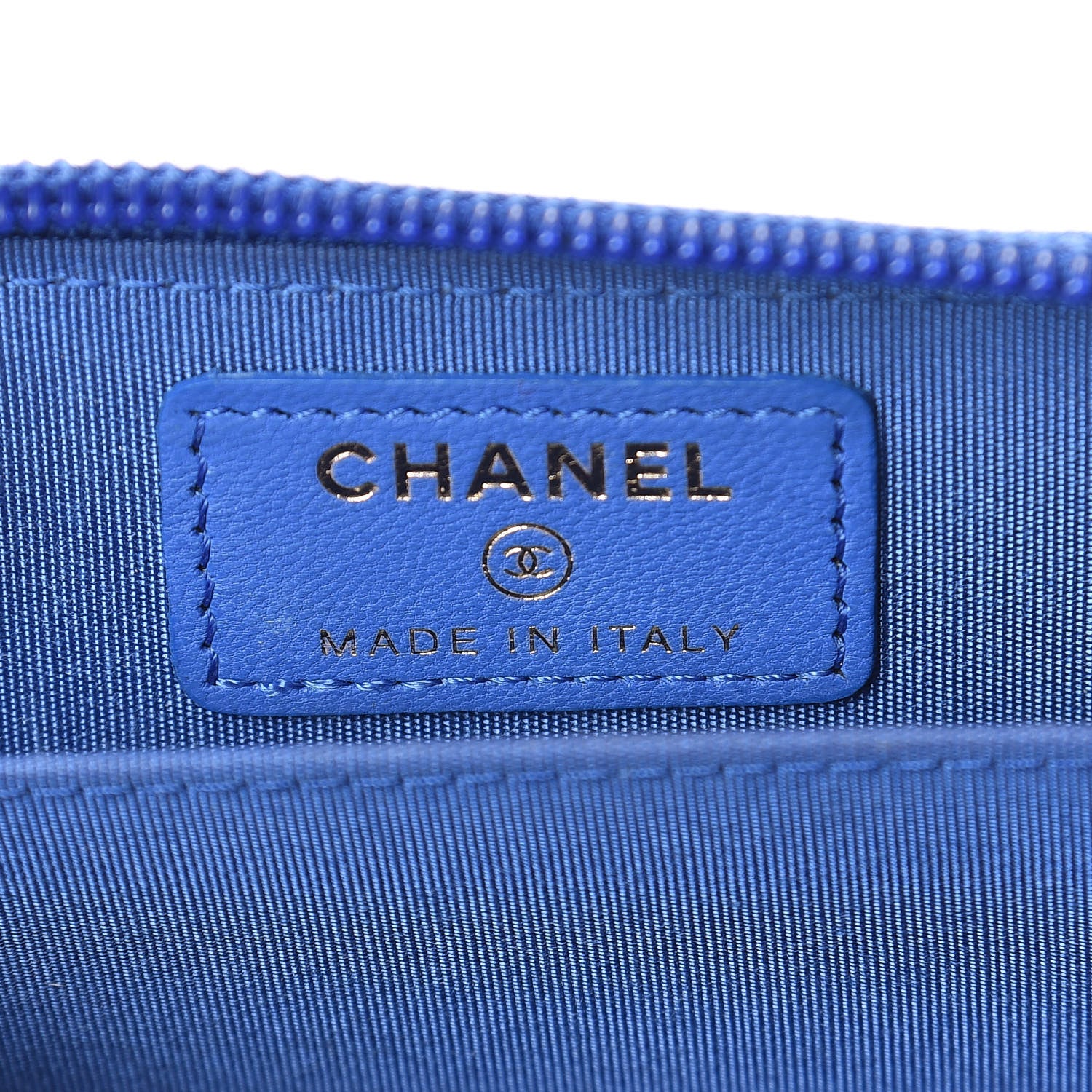 Chanel Lambskin Quilted Boy Zip Around Coin Purse Wallet Blue 6 of 12