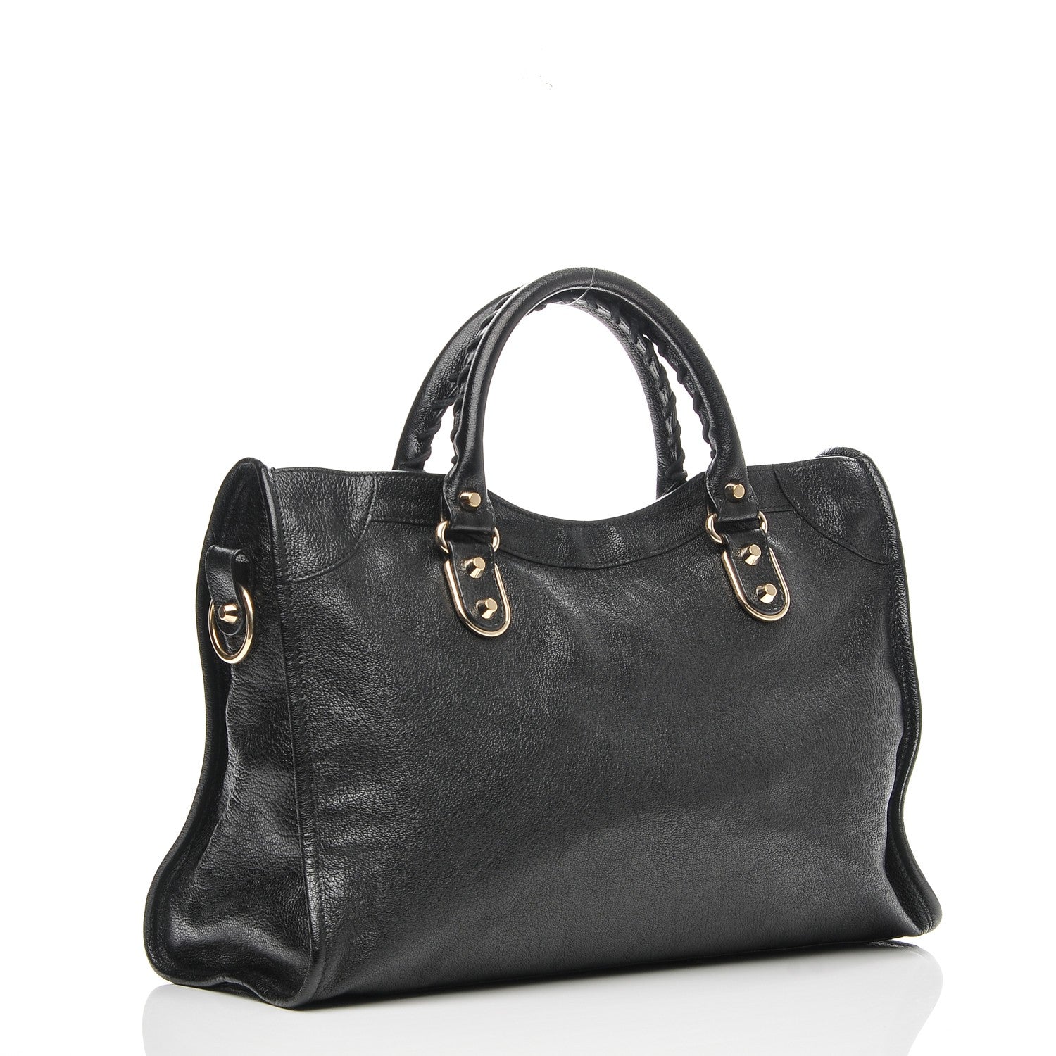 Balenciaga Chevre Gold Metallic Edge Hardware City Black 3 of 7