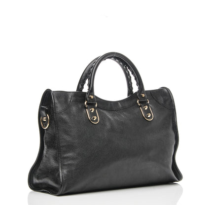 Balenciaga Chevre Gold Metallic Edge Hardware City Black 3 of 7