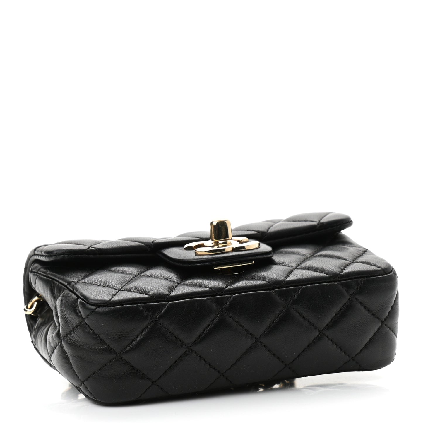 Lambskin Quilted Extra Mini Flap Black