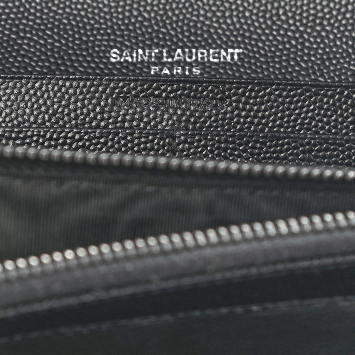 Grain De Poudre Matelasse Chevron Monogram Flap Wallet Black