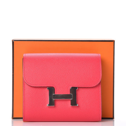 Hermes Epsom Constance Short Wallet Rose Extreme 8 of 9