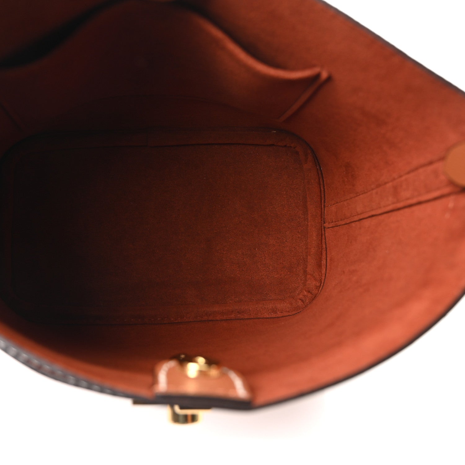 Louis Vuitton Calfskin Lock and Walk Bucket Cognac 1843966