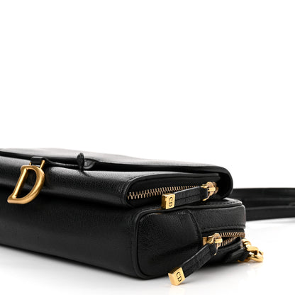 Christian Dior Goatskin Double Saddle Pouch Black 8 of 9