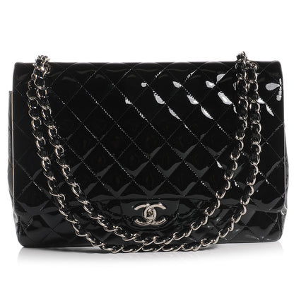 Chanel Patent Quilted Maxi Double Flap Black 1 of 8