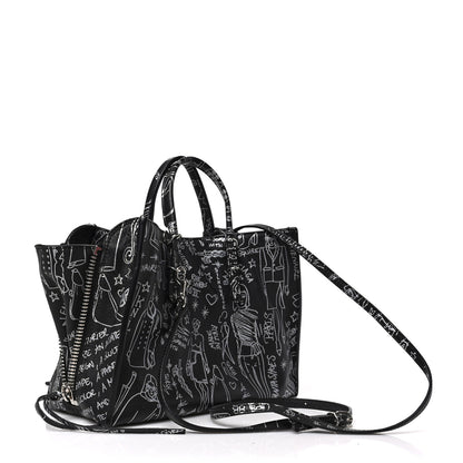 Balenciaga Agneau Graffiti Papier A6 Zip Around Tote Black 3 of 8