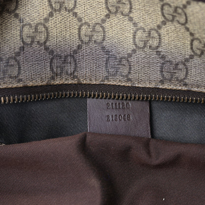 Gucci GG Supreme Monogram Medium Zippered Shopping Tote Dark Brown 7 of 9
