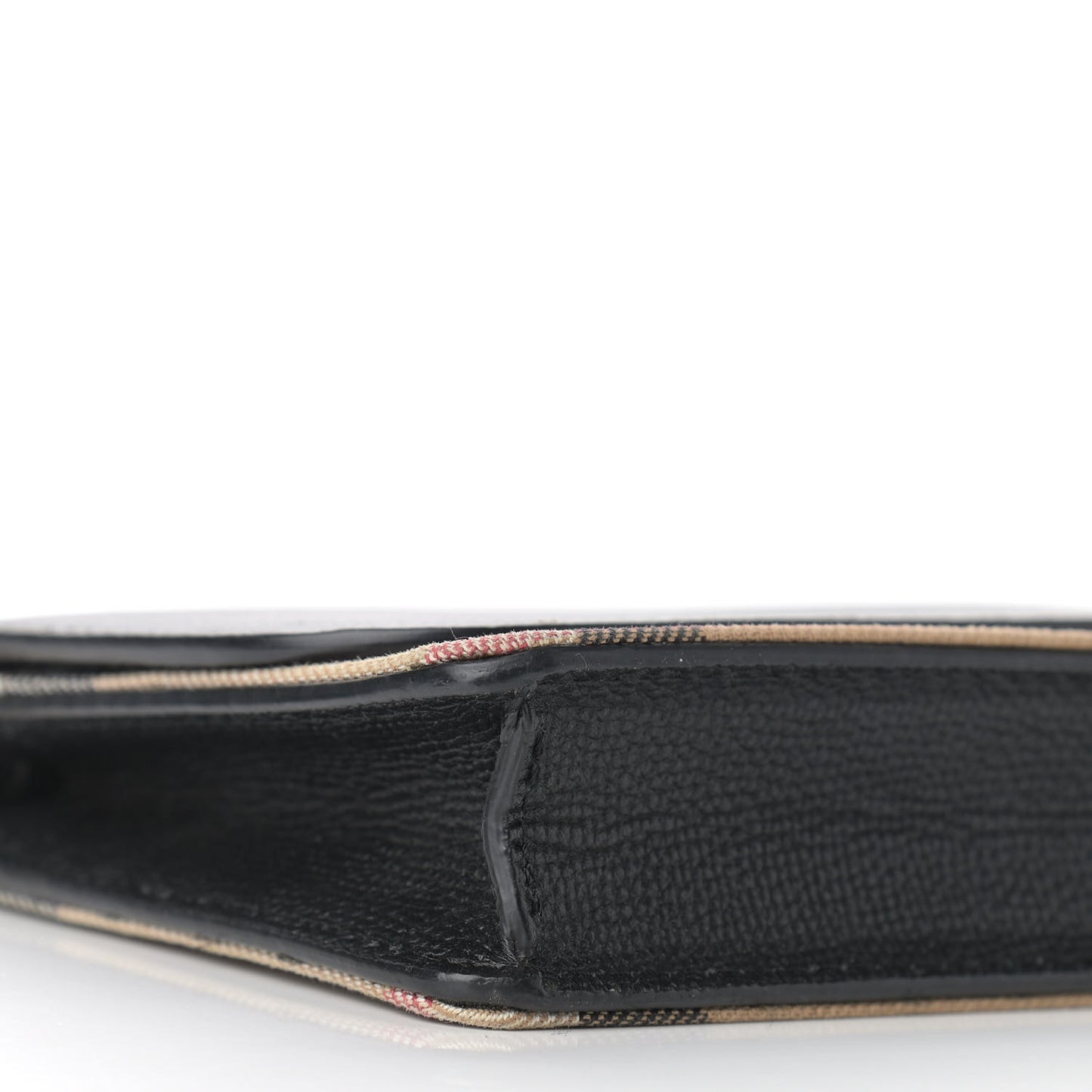 Derby Calfskin House Check Wallet On Chain Black