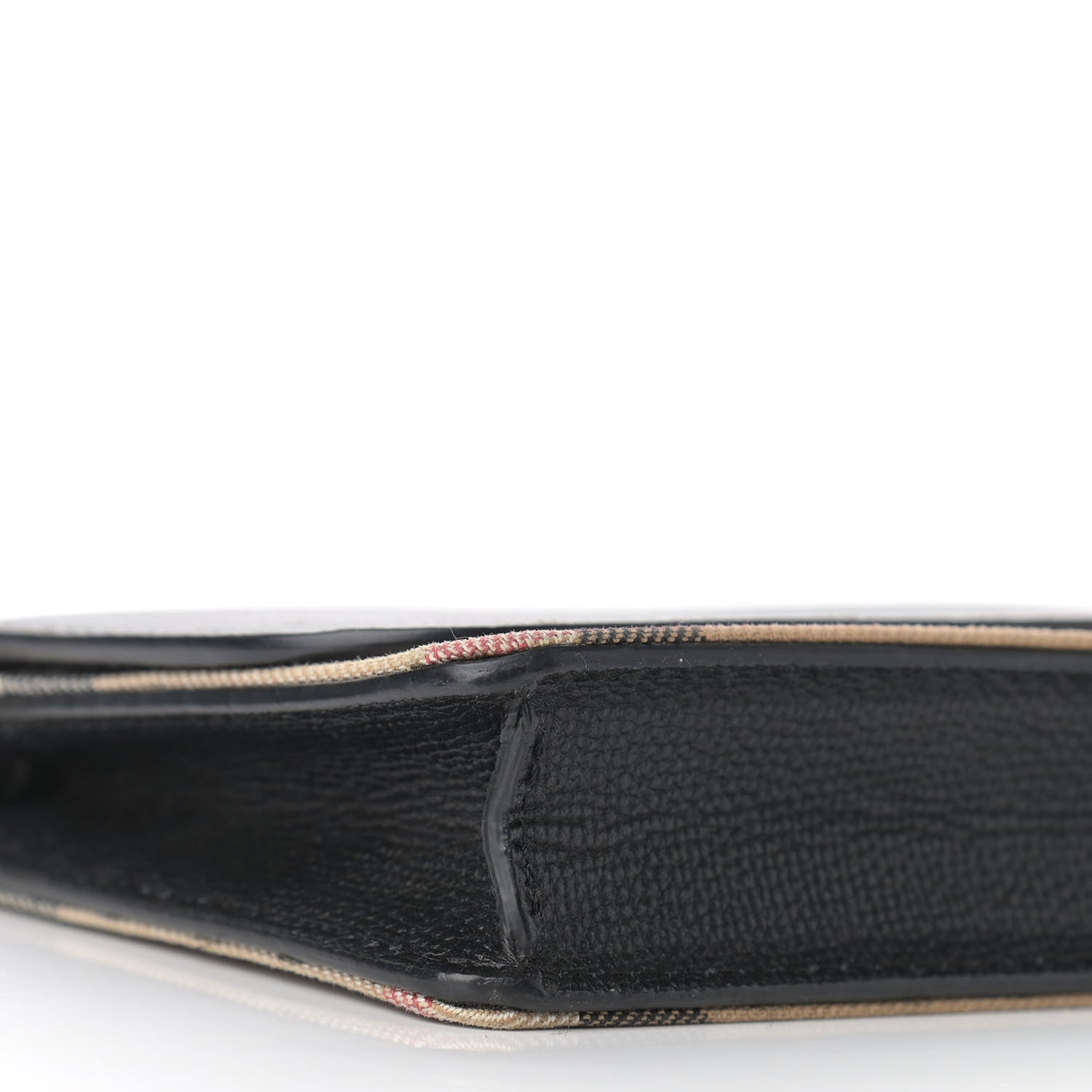 Burberry Derby Calfskin House Check Wallet On Chain Black 8 of 10