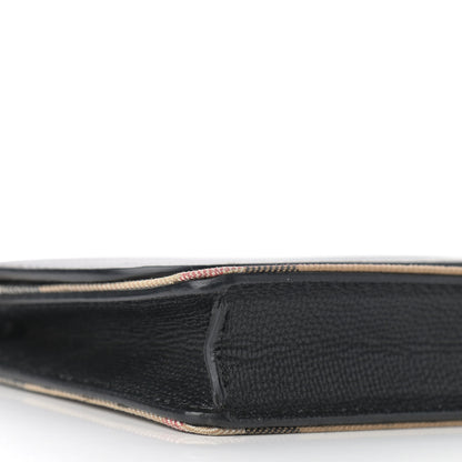 Burberry Derby Calfskin House Check Wallet On Chain Black 8 of 10