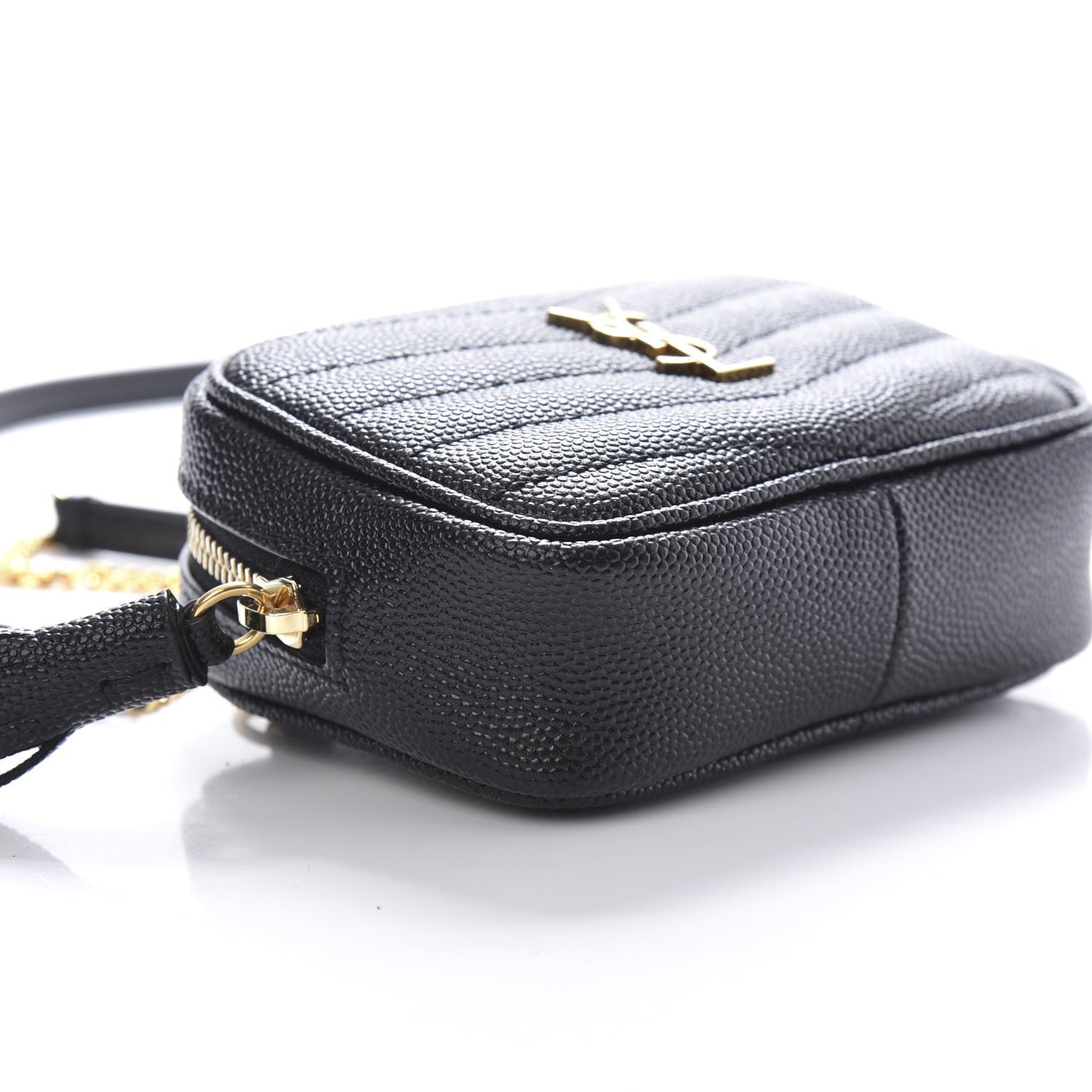 Saint Laurent Grain De Poudre Matelasse Monogram Baby Lou Camera Bag Black 8 of 10