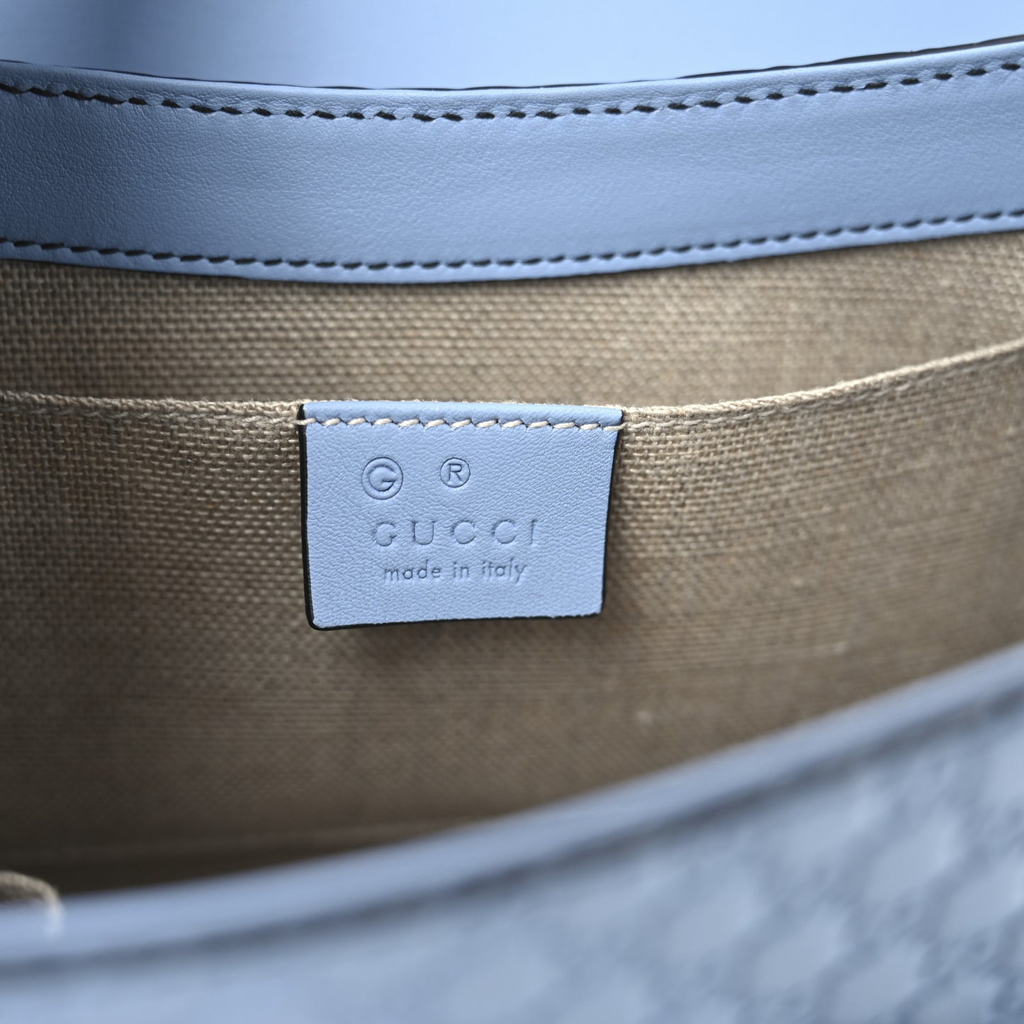 Microguccissima Medium Emily Chain Shoulder Bag Mineral Blue