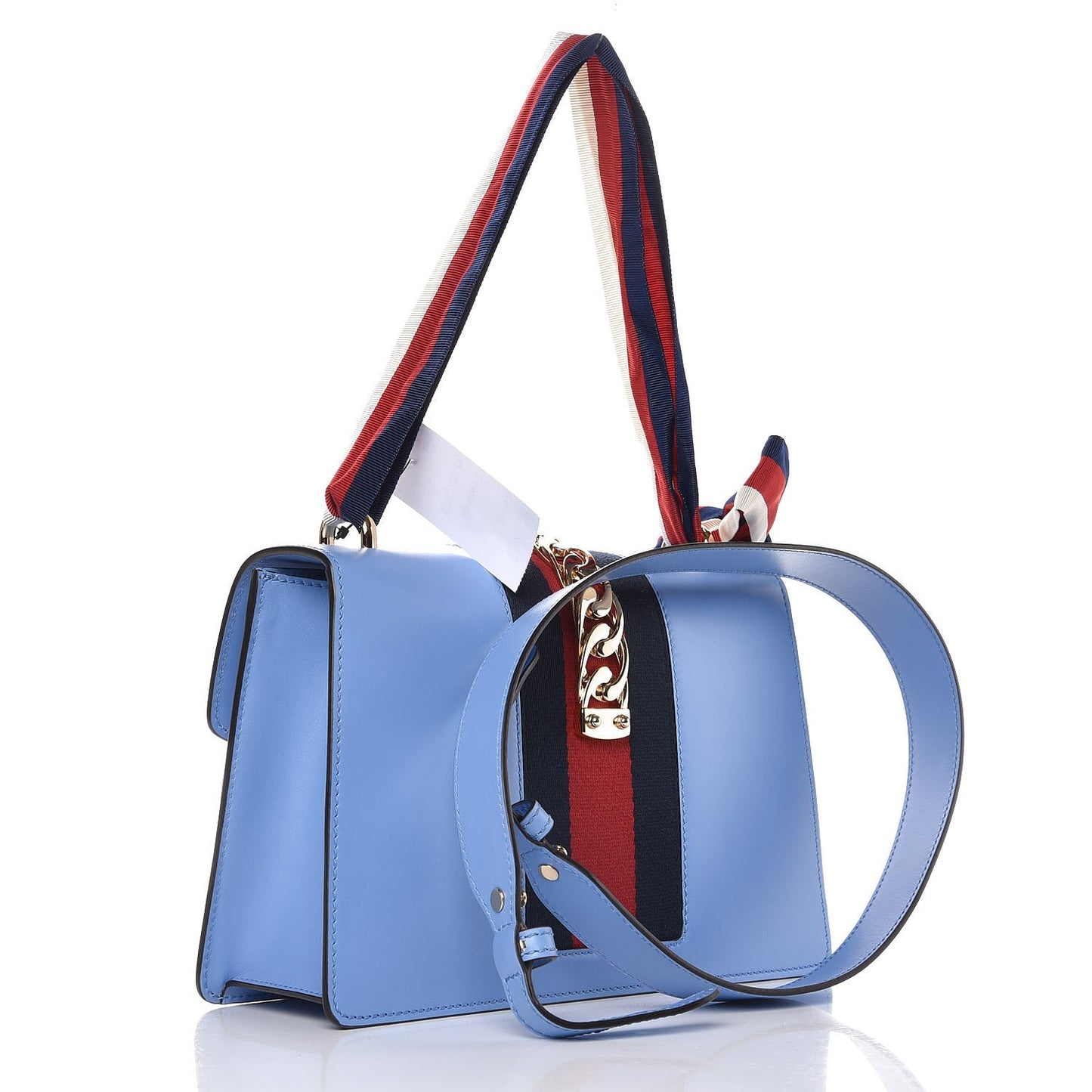 Calfskin Small Sylvie Shoulder Bag Clear Sky Blue