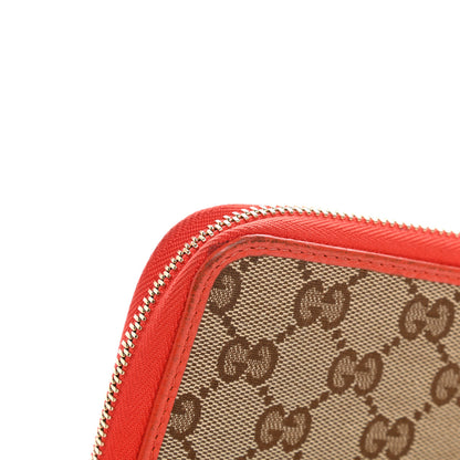 Gucci Monogram Dollar Calfskin Zip Around Wallet Beige Ebony Sun Orange 11 of 11
