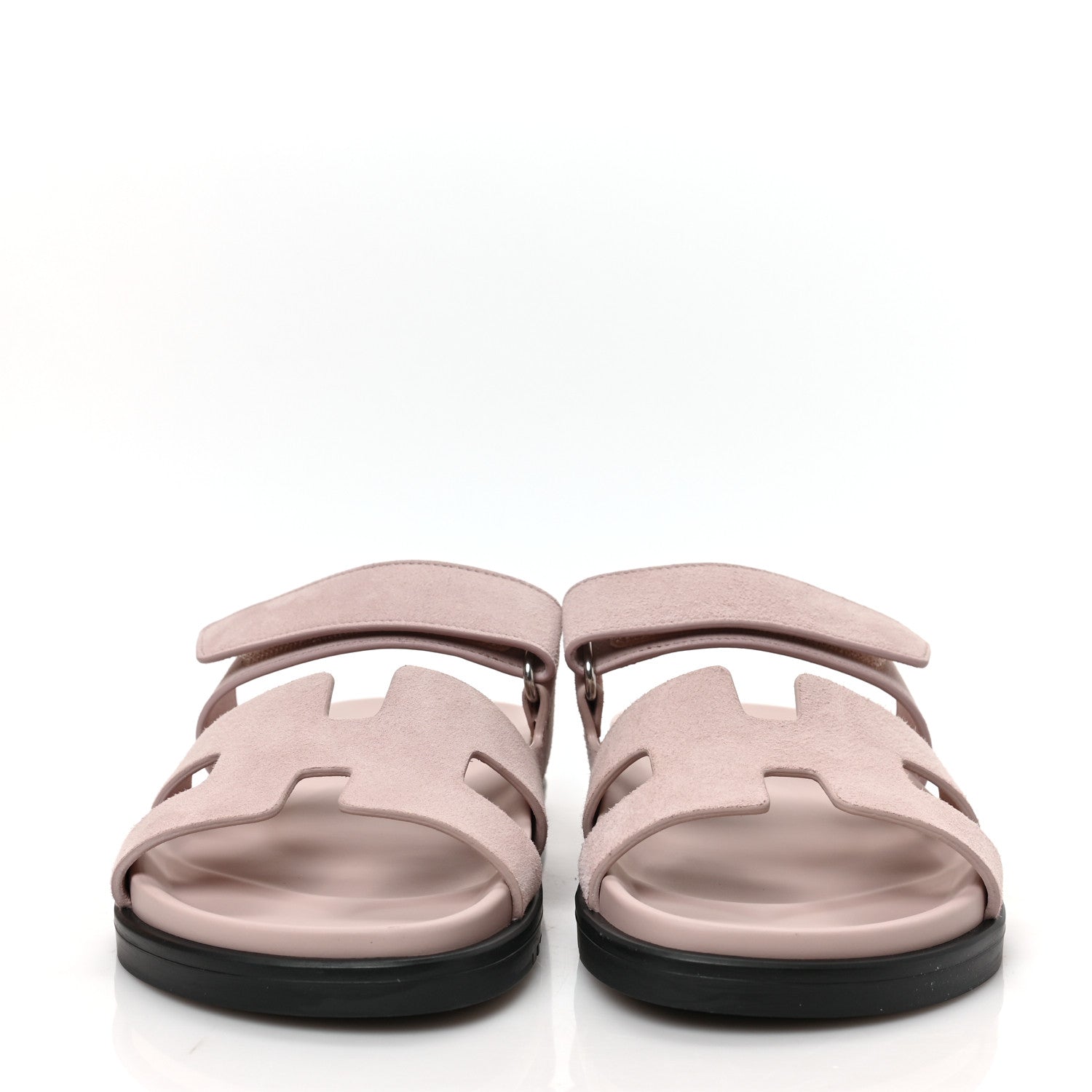 Hermes Suede Goatskin Womens Chypre Sandals 36 Rose Porcelaine 2 of 8