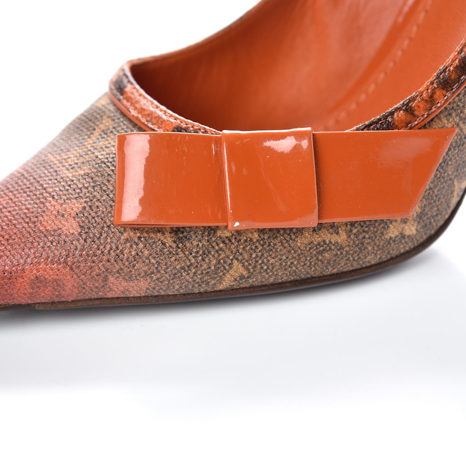 Louis Vuitton Karung Monogram Pulp Heartbreak Pumps 35.5 Orange 9 of 11