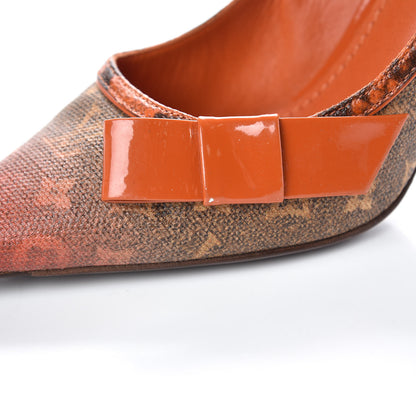 Louis Vuitton Karung Monogram Pulp Heartbreak Pumps 35.5 Orange 9 of 11