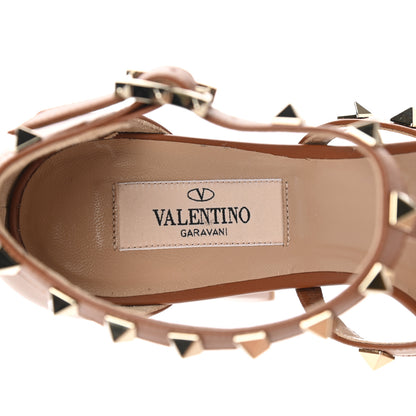 Valentino Garavani Calfskin Rockstud T-Strap 10/110mm Platform Sandals 36 Saddle Brown 7 of 7
