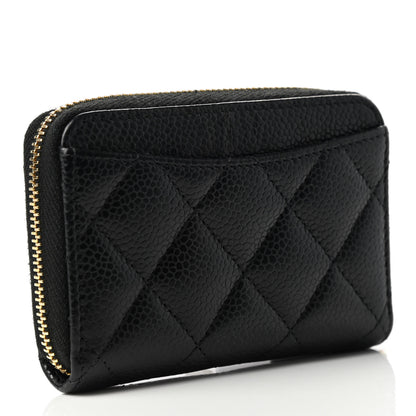 Chanel Caviar Quilted Zip Coin Purse Black 3 of 8