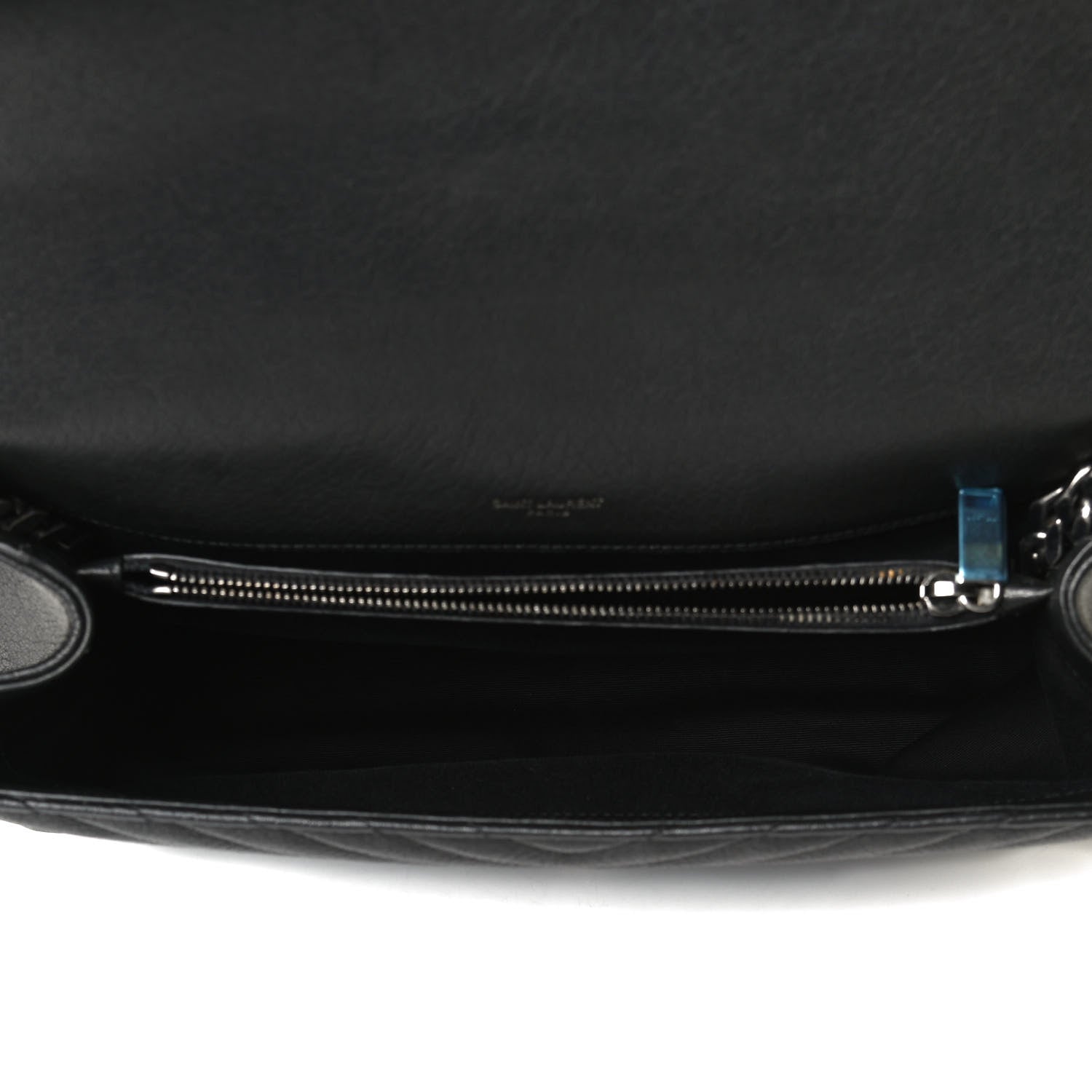 Saint Laurent Sheepskin Matelasse Chevron Monogram Large College Satchel Black 9 of 25