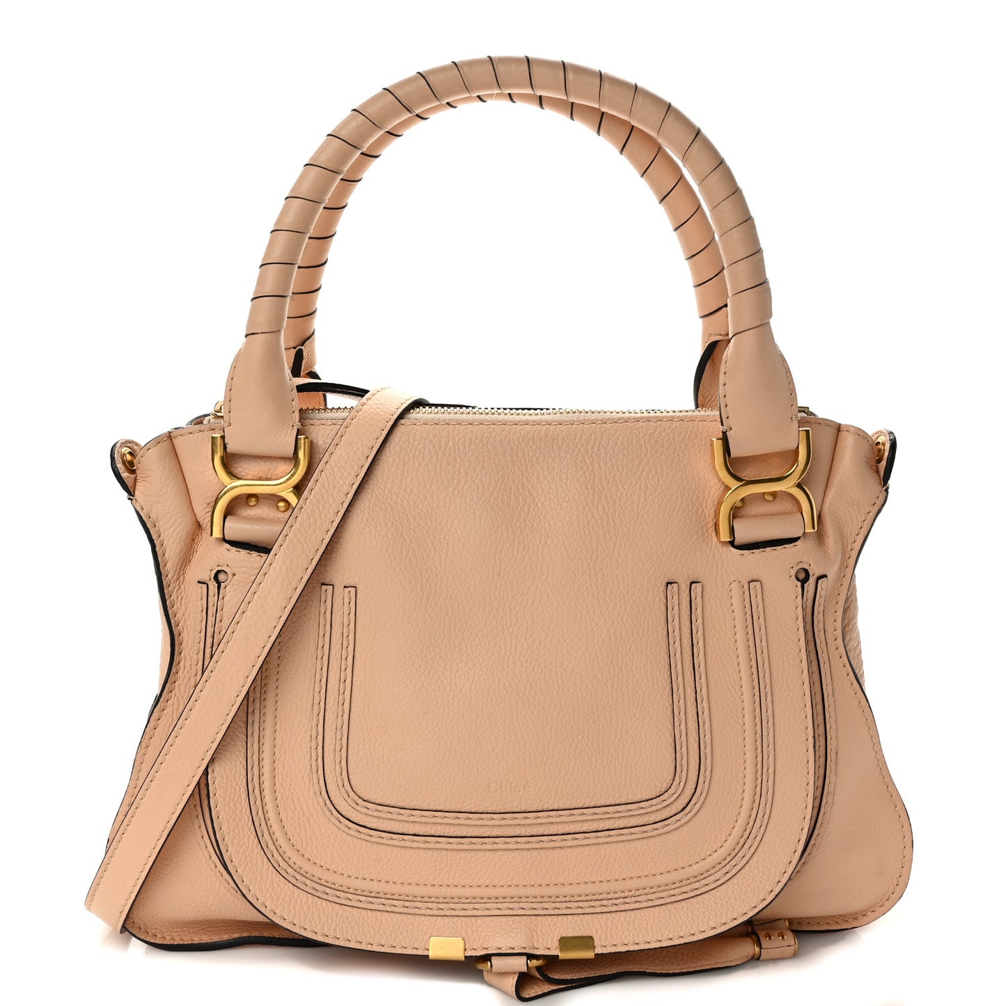 Calfskin Medium Marcie Satchel Light Tan