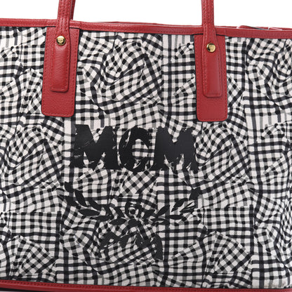 MCM Visetos Medium Liz Reversible Shopper Tote Ruby Red 16 of 20