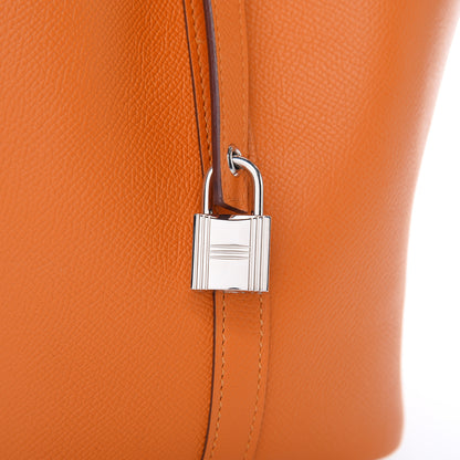 Hermes Epsom Tressage De Cuir Picotin Lock 18 PM Abricot Rose Azalee Gold 10 of 10