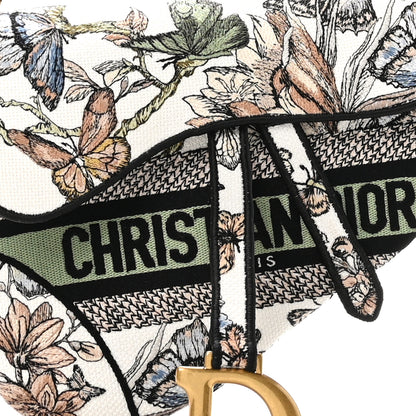 Christian Dior Canvas Toile Mexico Embroidery Saddle Bag White Multicolor 8 of 10