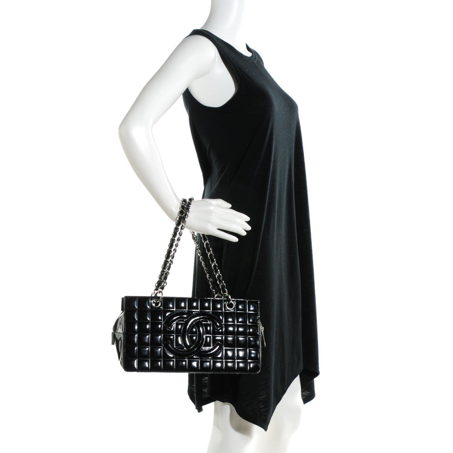 Patent Chocolate Bar Timeless CC Tote Black