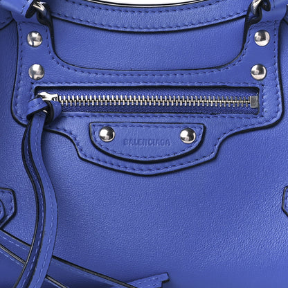 Balenciaga Smooth Calfskin Neo Classic Silver Hardware Mini City Bleu 8 of 11