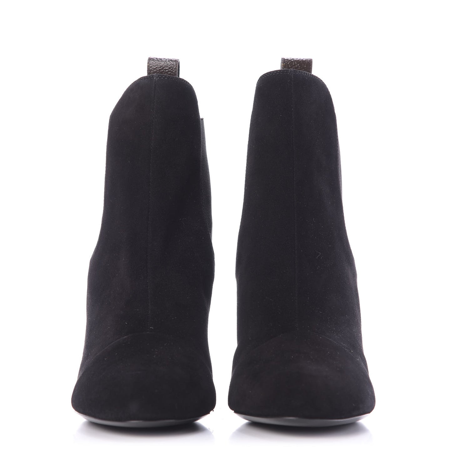 Suede Monogram Uniformes Cap Toe Chelsea 80mm Ankle Boots 41 Black