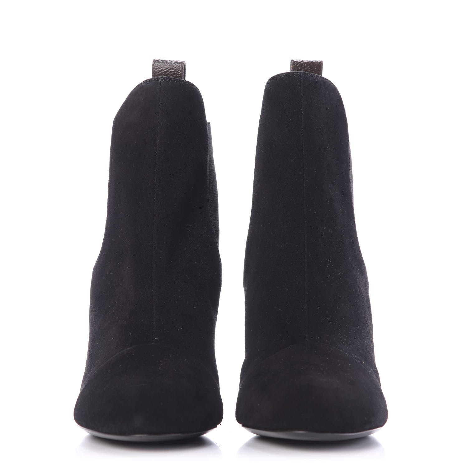 Louis Vuitton Suede Monogram Uniformes Cap Toe Chelsea 80mm Ankle Boots 41 Black 2 of 11