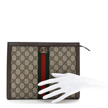 Gucci GG Supreme Monogram Web Ophidia Pouch Brown 2 of 7