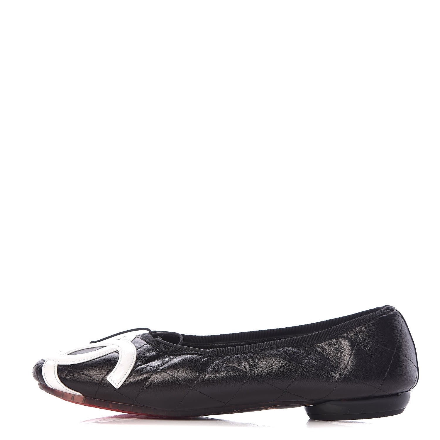 Chanel Lambskin Cambon Quilted Ballerina Flats 38 Black 1 of 18