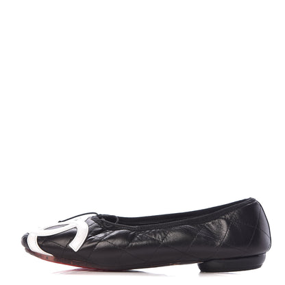 Chanel Lambskin Cambon Quilted Ballerina Flats 38 Black 1 of 18