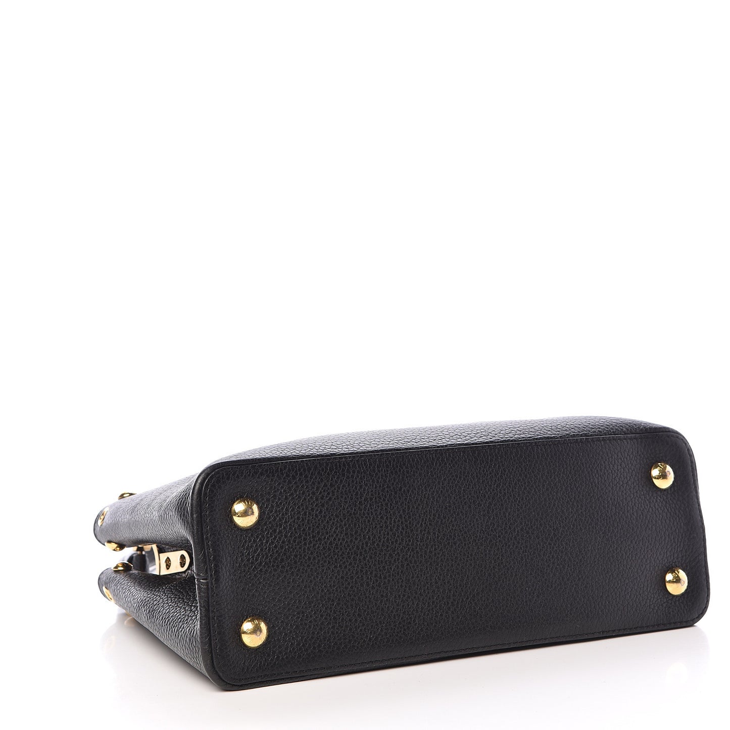 Taurillon Studded Capucines PM Black