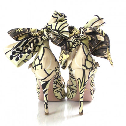 Prada Twill Floral Bow Pumps 40 3 of 8