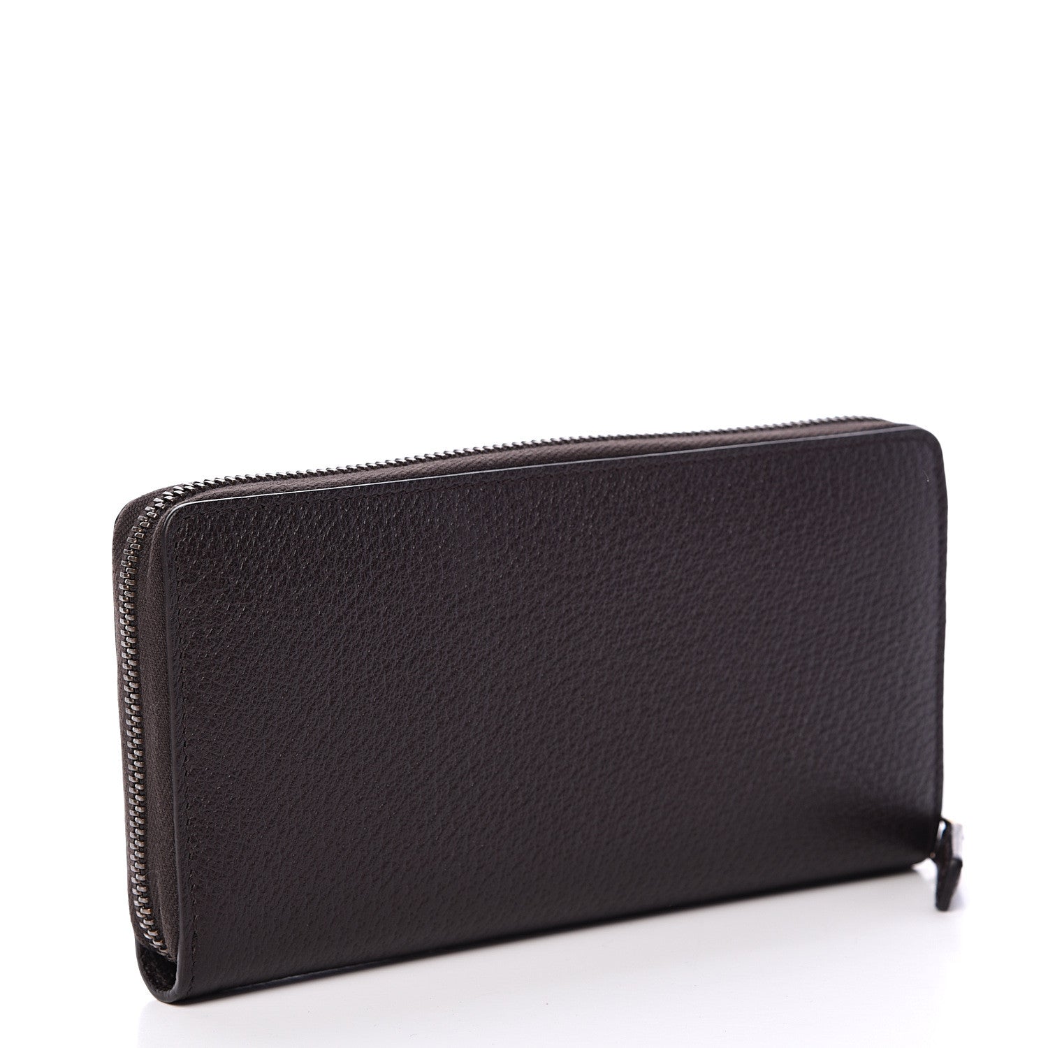 Gucci Dollar Calfskin Boar Effect GG Marmont Zip Around Wallet Dark Cocoa 2 of 6