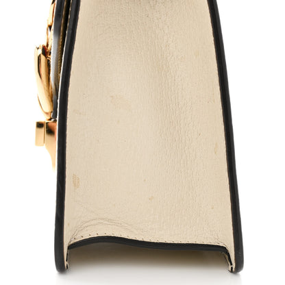 Gucci Textured Calfskin Bee Star Print Mini Sylvie Top Handle Bag Mystic White 11 of 17