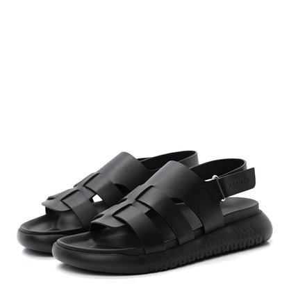 Hermes Calfskin Mens Doha Sandals 40 Black 3 of 7