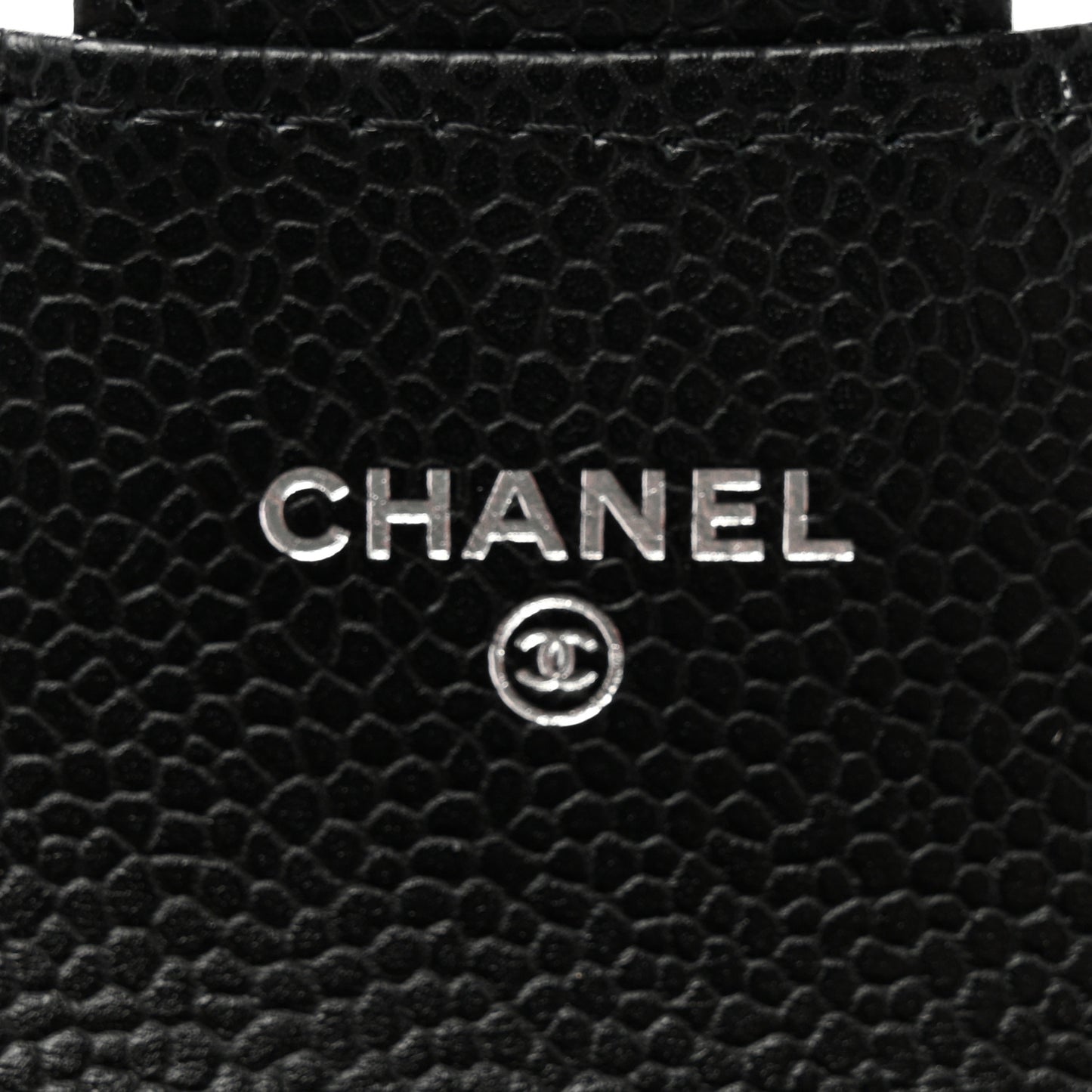 Caviar Quilted Flap Card Holder Wallet Black