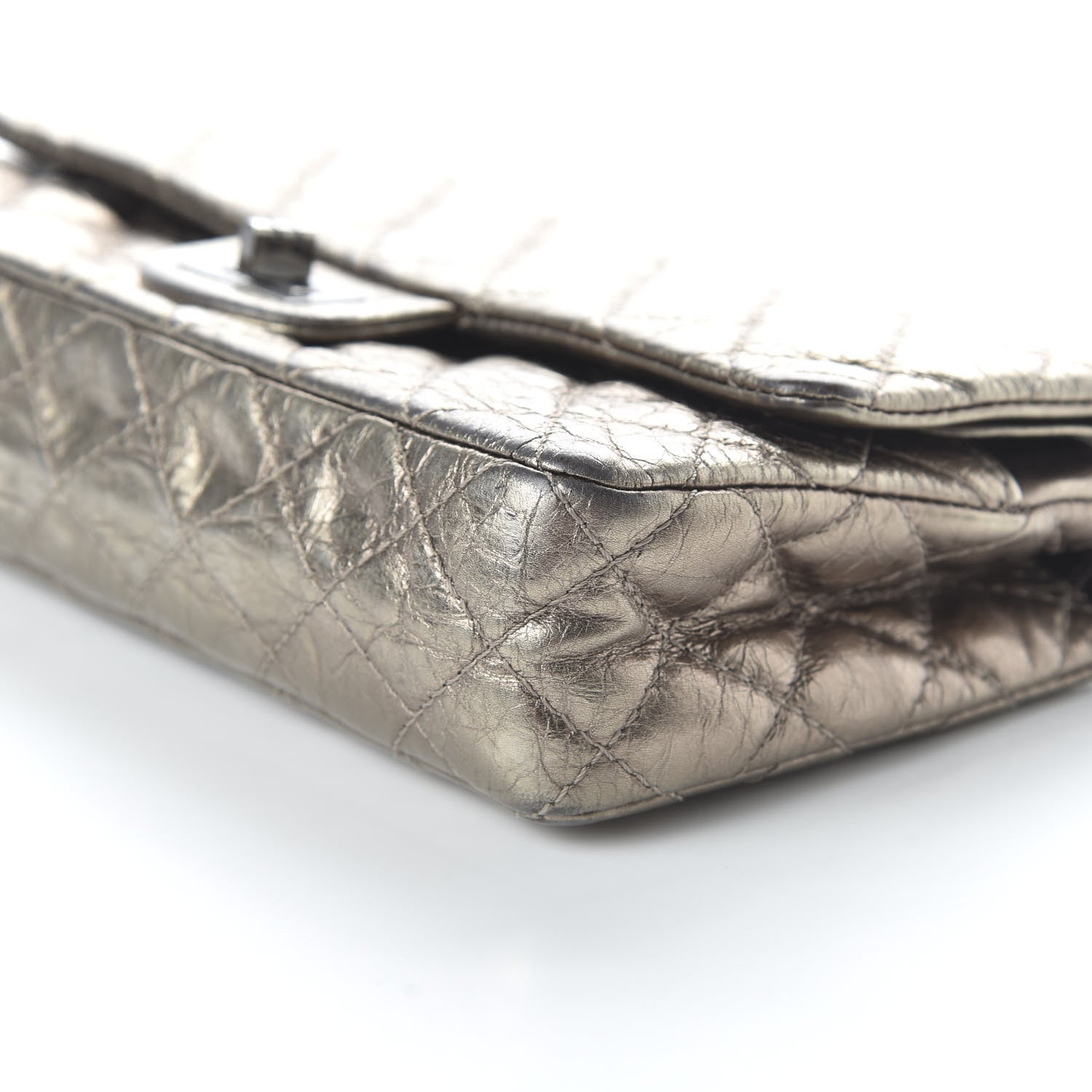 Chanel Metallic Aged Calfskin 2.55 Reissue 225 Flap Dark Silver 7 of 12