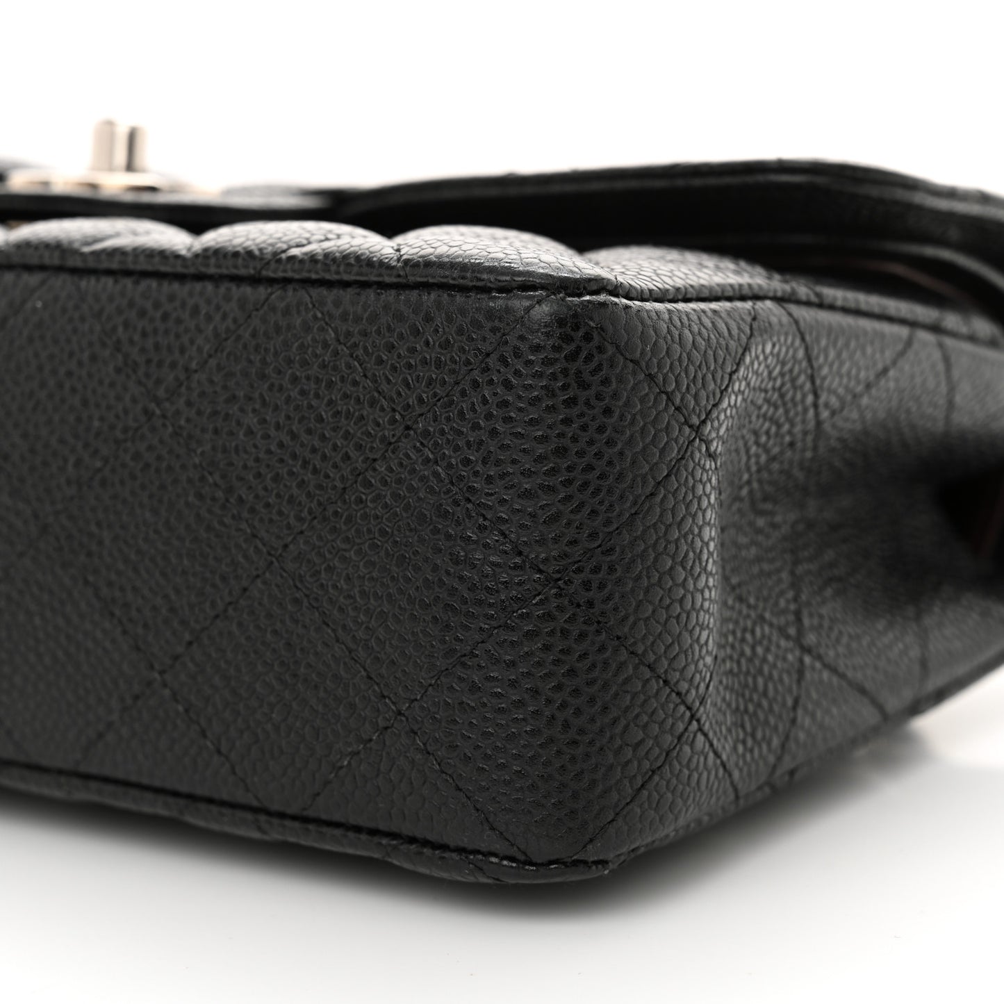 Caviar Quilted Small Double Flap Black