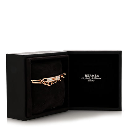 Hermes 18K Rose Gold Diamond Pave Kelly Chaine Choker Necklace 6 of 6