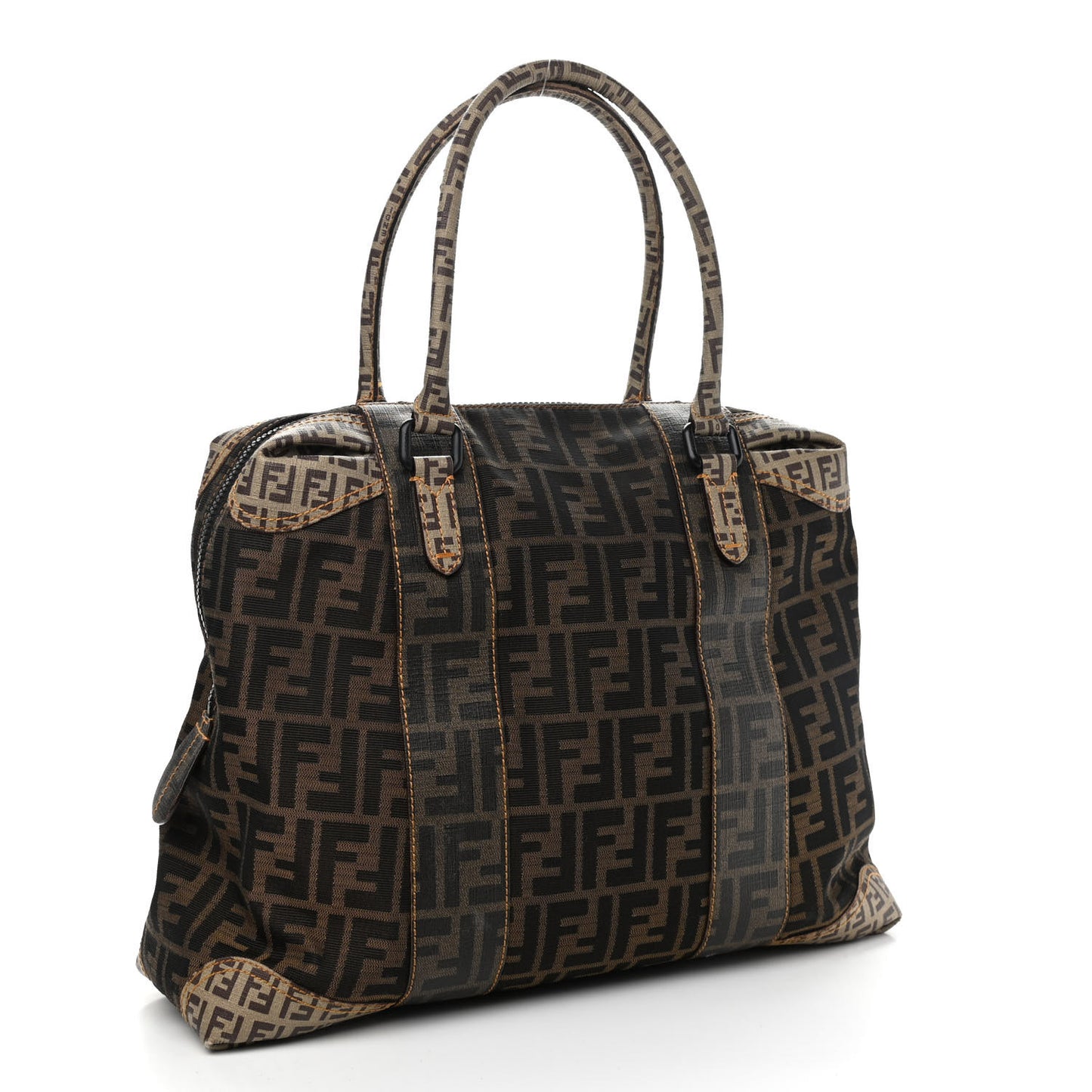 Zucca Zucchino Spalmati Large B Mix Tote Tobacco